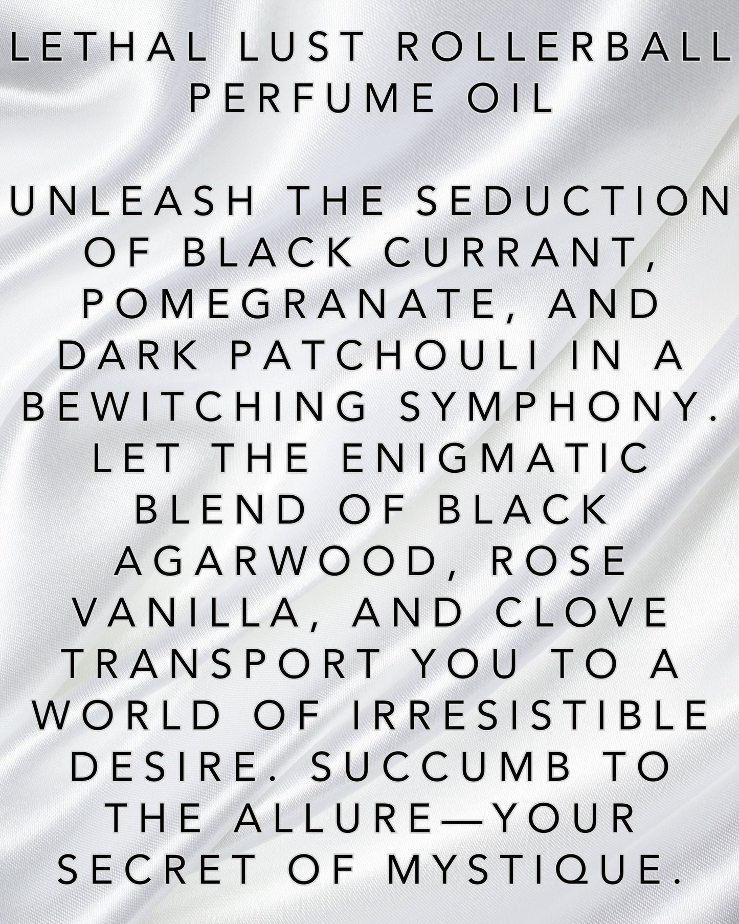 Lethal Lust Extrait Perfume Oil Dark Romantic Oud Spicy Vanilla Unisex Vegan Rollerball Sensual Gothic Fragrance
