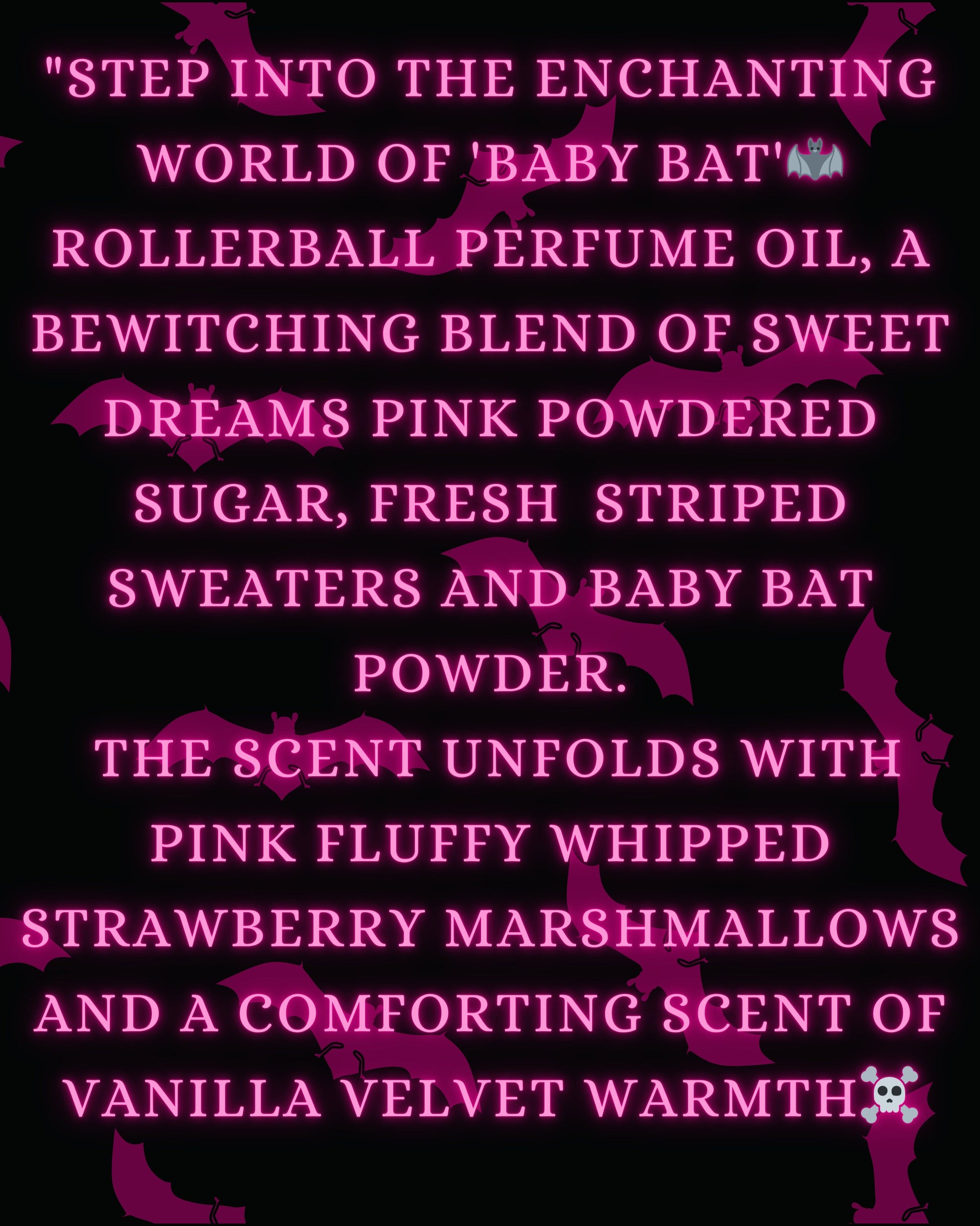 BABY BAT Perfume Oil with Pink Sugar, Strawberries, Vanilla Marshmallows and Baby Powder