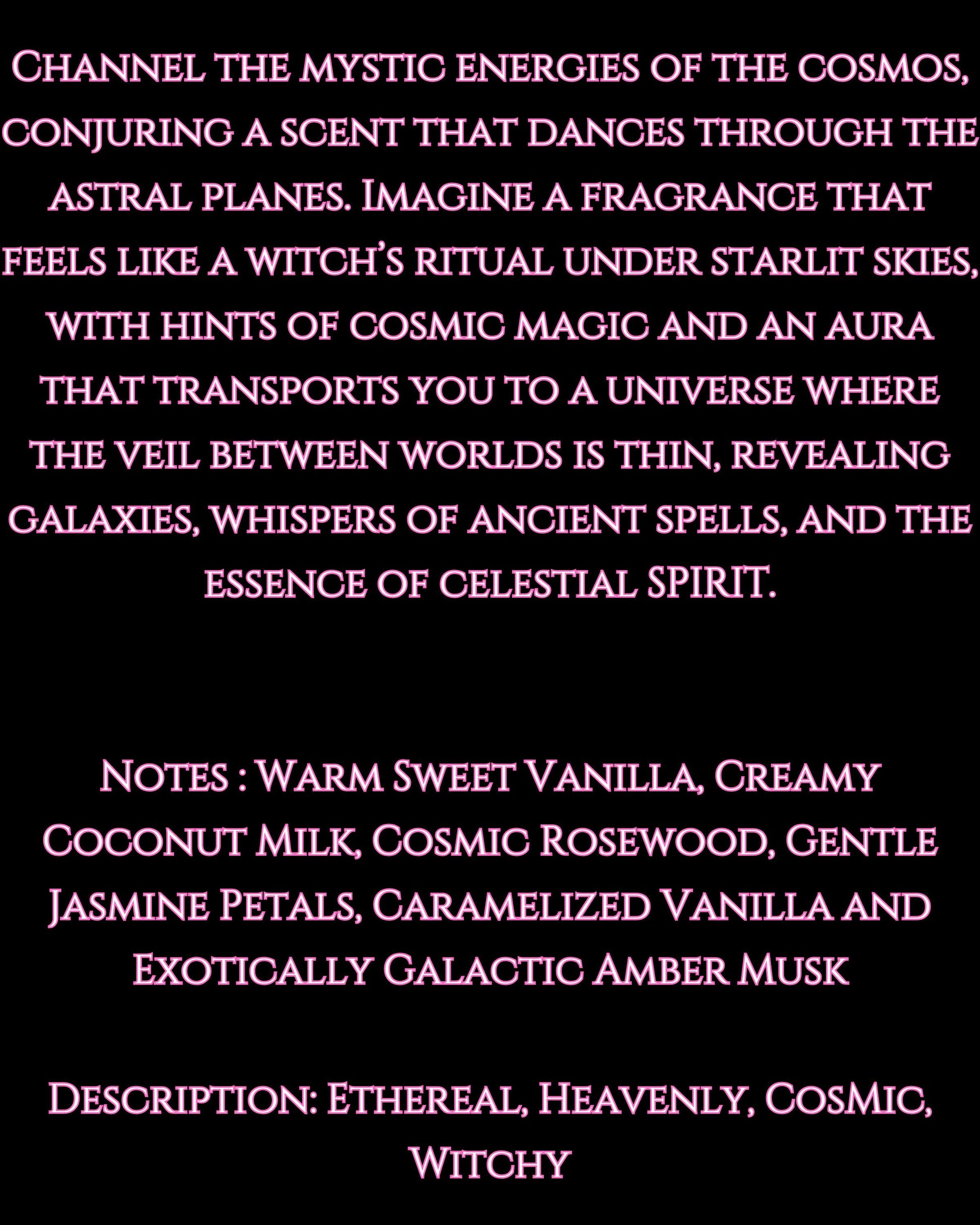 SPACE WITCH Perfume Oil with Vanilla, Coconut, Jasmine Petals and Amber Musk