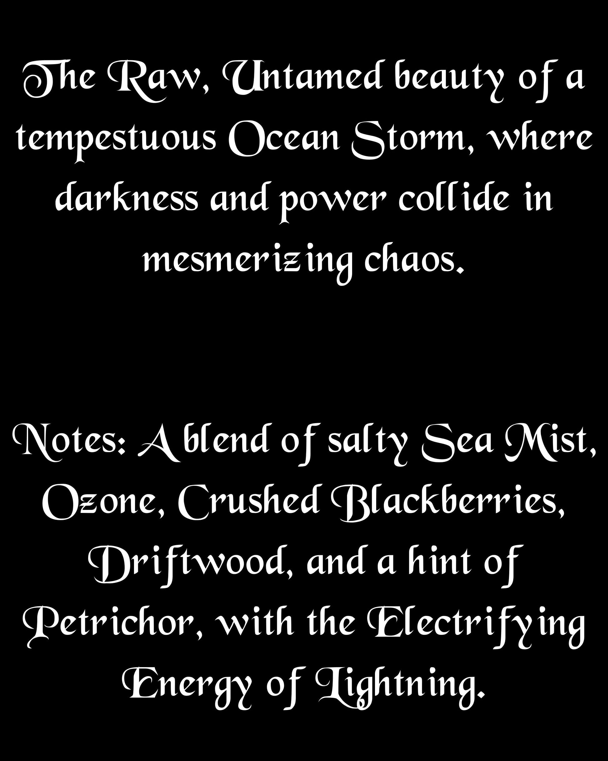 Ocean Storm Extrait Perfume Oil Dark Aquatic Gothic Fragrance Petrichor Ozone Unisex Vegan Rollerball Storm Scent