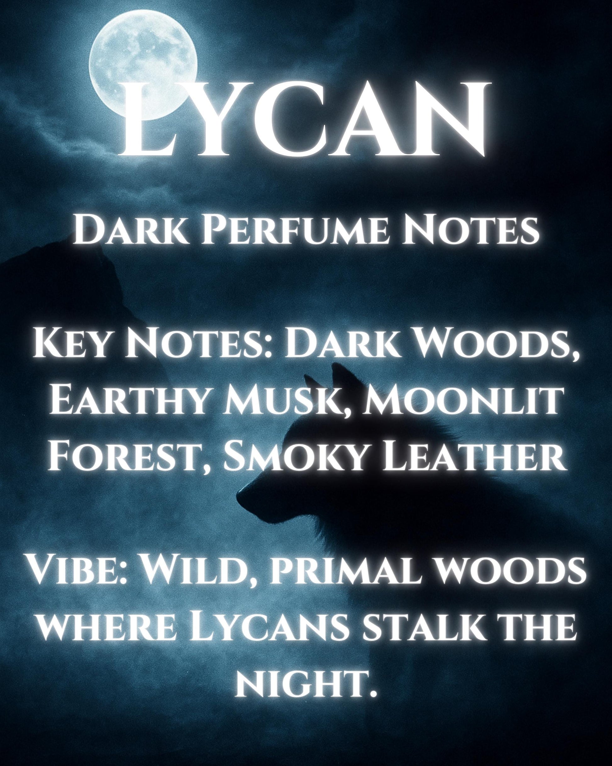 Lycan Extrait Perfume Oil Dark Woods Forest Musk Gothic Perfume Unisex Vegan Rollerball