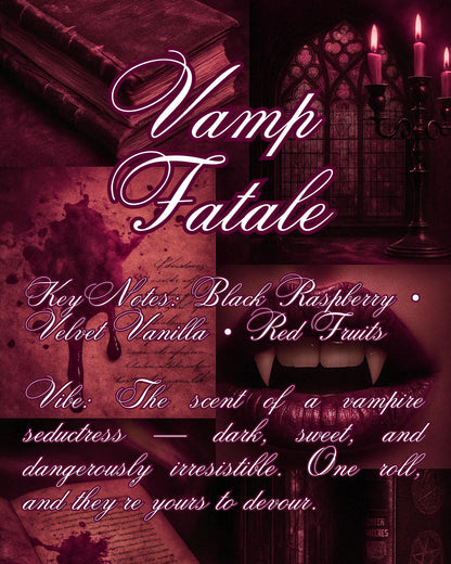 Vamp Fatale Extrait Perfume Oil Black Raspberry Vanilla Dark Fruit Gothic Perfume Vegan Rollerball