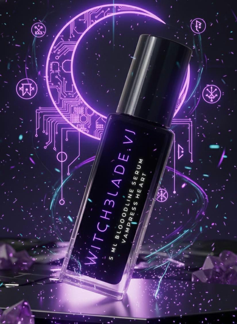 WITCHBLADE.V1: Cyber Sorceress Perfume Oil | Black Orchid Oud, Polished Steel Musk, Gothic Luxury Fragrance Rollerball