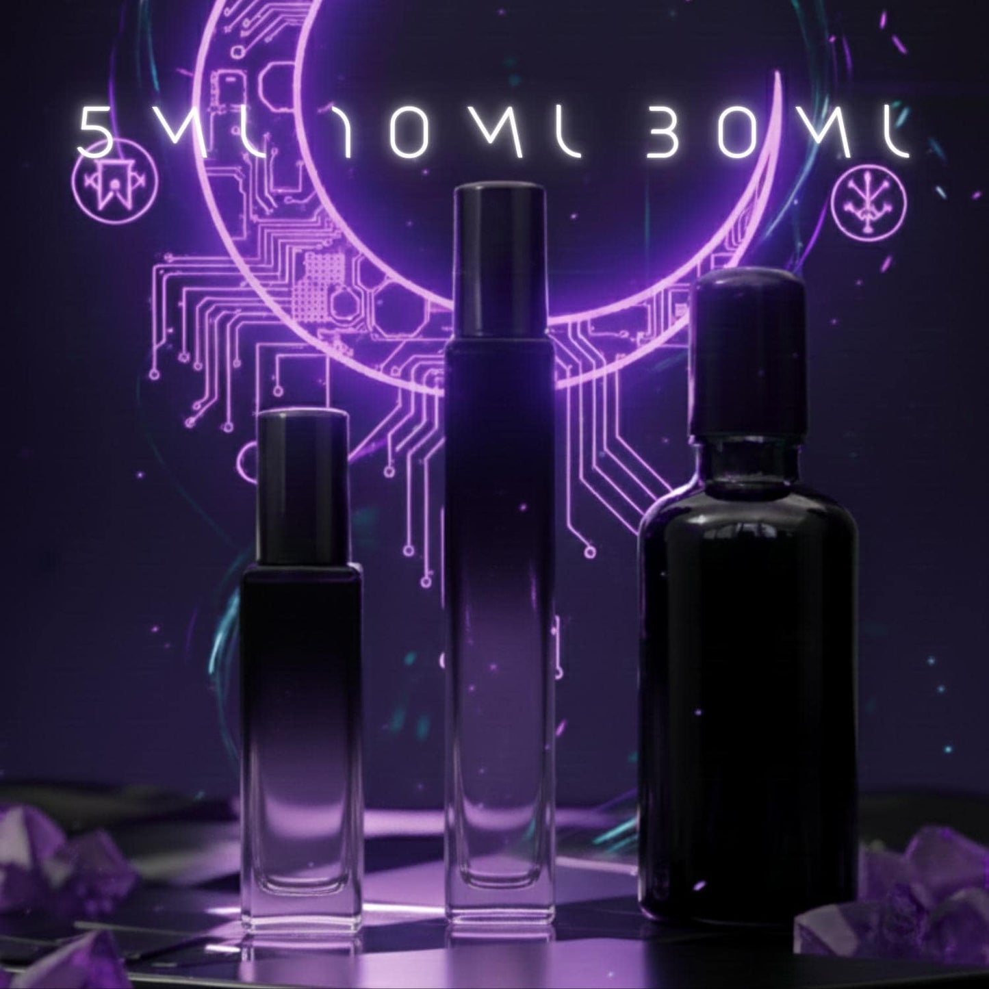 WITCHBLADE.V1: Cyber Sorceress Perfume Oil | Black Orchid Oud, Polished Steel Musk, Gothic Luxury Fragrance Rollerball