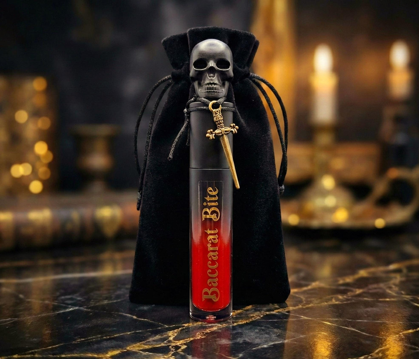 Baccarat Bite | Fatal Red Gothic Lip Gloss | Vampire Lip Glaze | Vamp Romantic Aesthetic | Dark Coquette Witchy Gift