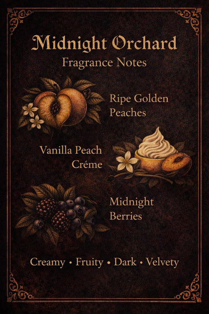 Midnight Orchard Perfume Oil – Dark Peach Vanilla Gothic Fragrance, Witchy Unisex Rollerball, Long Lasting Artisan Scent