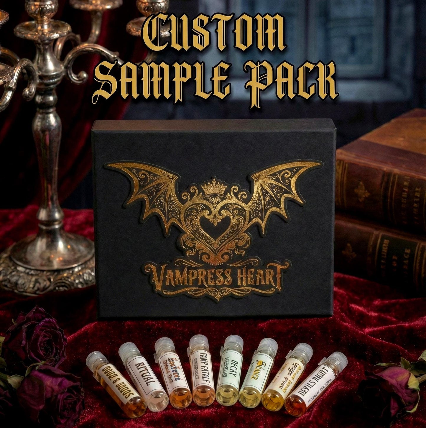 Vampress Heart Custom Perfume Oil Sample Pack, Gothic Fragrances