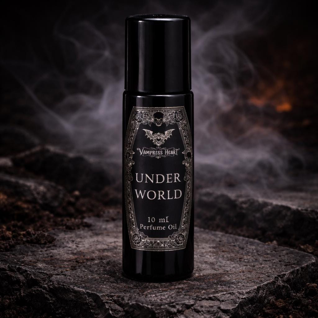 UNDERWORLD | Hades & Persephone Perfume | Sweet Cherry Tobacco, Dried Lavender, Funeral Flowers, Old Wood • Gender-Neutral