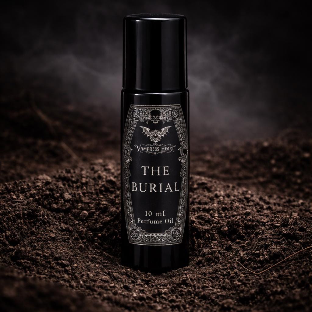 THE BURIAL • Pure Wet Dirt, Damp Roots & Cold Limestone • Ultra-Potent Gothic Extrait • Onyx Glass