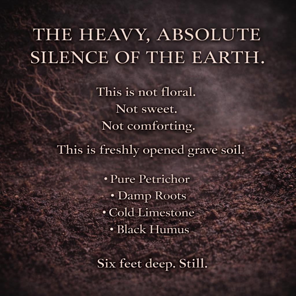 THE BURIAL • Pure Wet Dirt, Damp Roots & Cold Limestone • Ultra-Potent Gothic Extrait • Onyx Glass