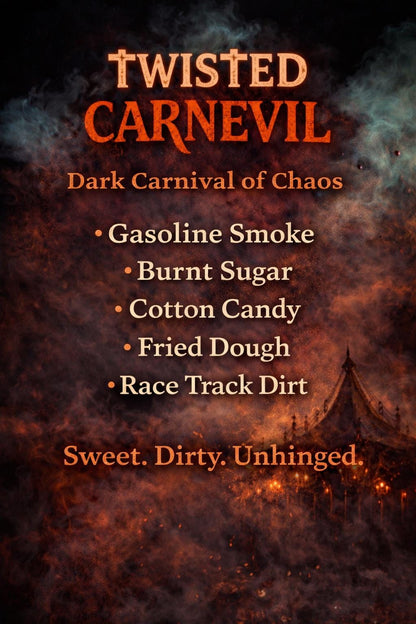 Twisted CarnEvil Perfume Oil – Dark Carnival Scent, Cotton Candy & Gasoline Fragrance, Gothic Unisex Rollerball, Smoky Sweet Freakshow Aroma