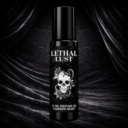 Lethal Lust Extrait Perfume Oil Dark Romantic Oud Spicy Vanilla Unisex Vegan Rollerball Sensual Gothic Fragrance
