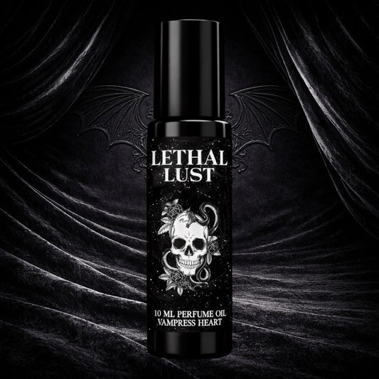 Lethal Lust Extrait Perfume Oil Dark Romantic Oud Spicy Vanilla Unisex Vegan Rollerball Sensual Gothic Fragrance