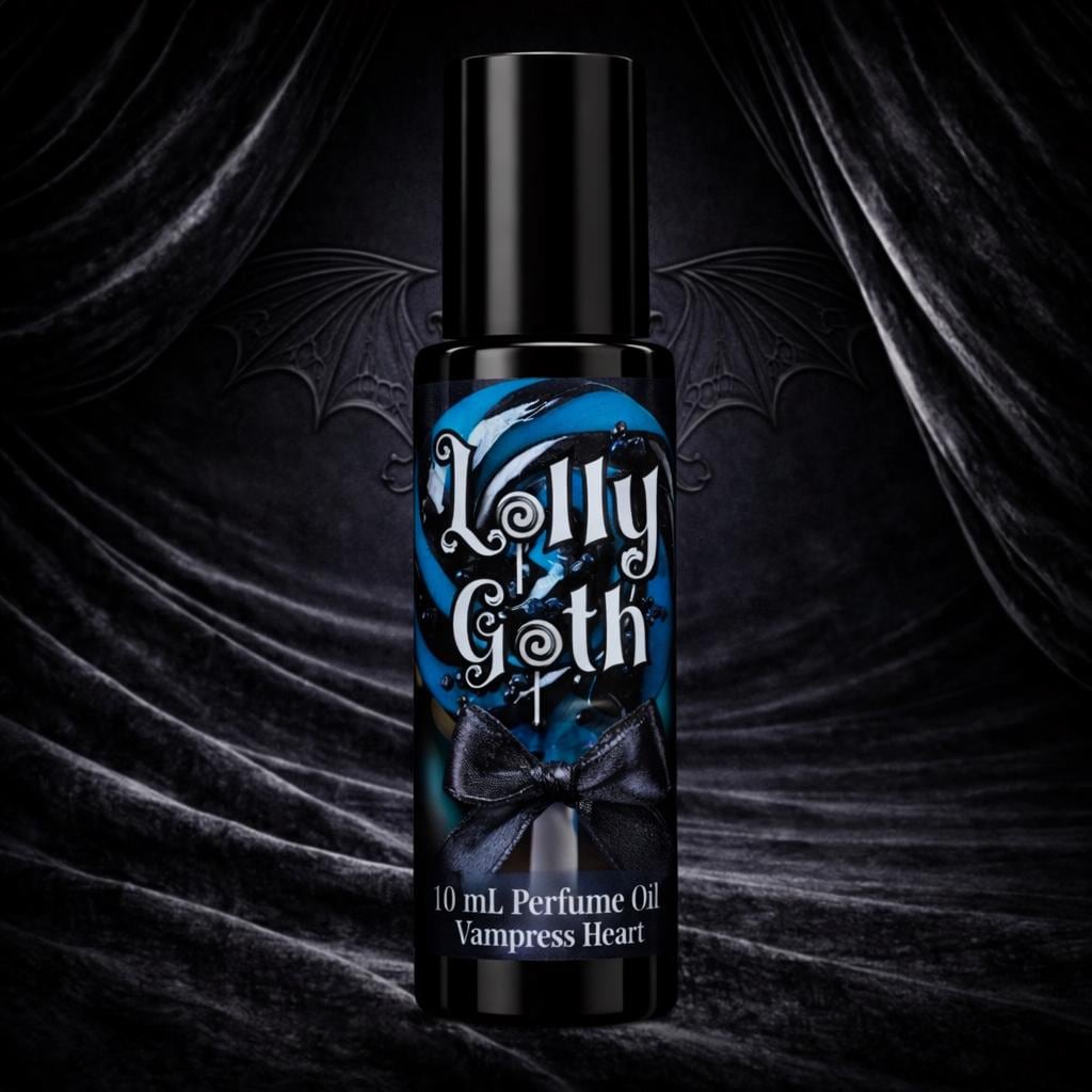 Lolly Goth Extrait Perfume Oil Sweet Gothic Cotton Candy Licorice Vanilla Unisex Vegan Rollerball Dark Gift