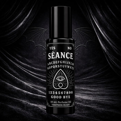 SÉANCE – Wooden Ouija Board, Amber, Vanilla & Incense Smoke | Rollerball Perfume Oil | Gothic Witchy