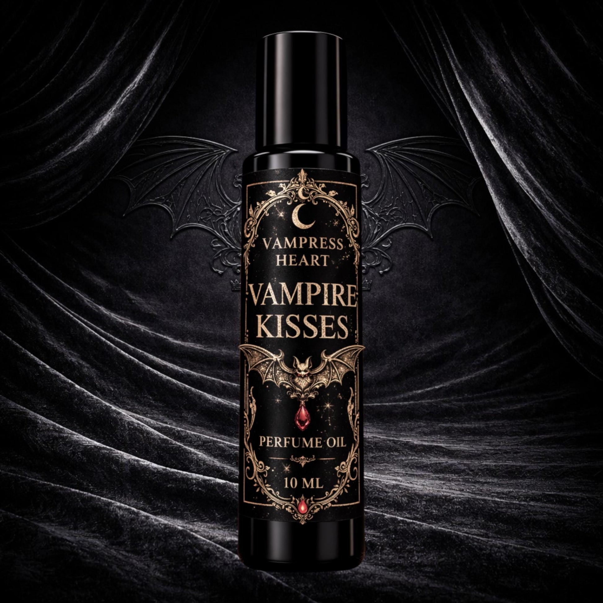 Vampire Kisses Extrait Perfume Oil Sweet Gothic Vanilla Chocolate Unisex Vegan Rollerball Dark Romantic Gift