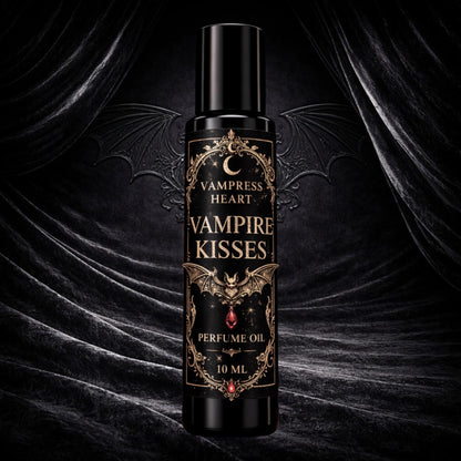Vampire Kisses Extrait Perfume Oil Sweet Gothic Vanilla Chocolate Unisex Vegan Rollerball Dark Romantic Gift