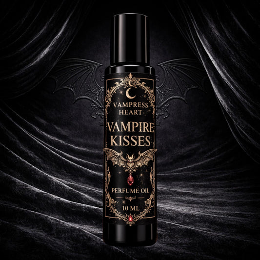 Vampire Kisses Extrait Perfume Oil Sweet Gothic Vanilla Chocolate Unisex Vegan Rollerball Dark Romantic Gift