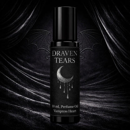 Draven Tears Perfume Oil – Rain & Moss Gothic Fragrance – Dark Unisex Petrichor Scent – 10 mL Rollerball – Vampress Heart