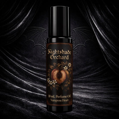 Nightshade Orchard Perfume Oil – Dark Peach Vanilla Gothic Fragrance, Witchy Unisex Rollerball, Long Lasting Artisan Scent