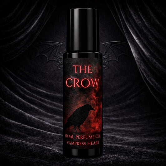 The Crow Extrait Perfume Oil Dark Leather Tobacco Gothic Unisex Vegan Rollerball Warm Woods Romantic Scent
