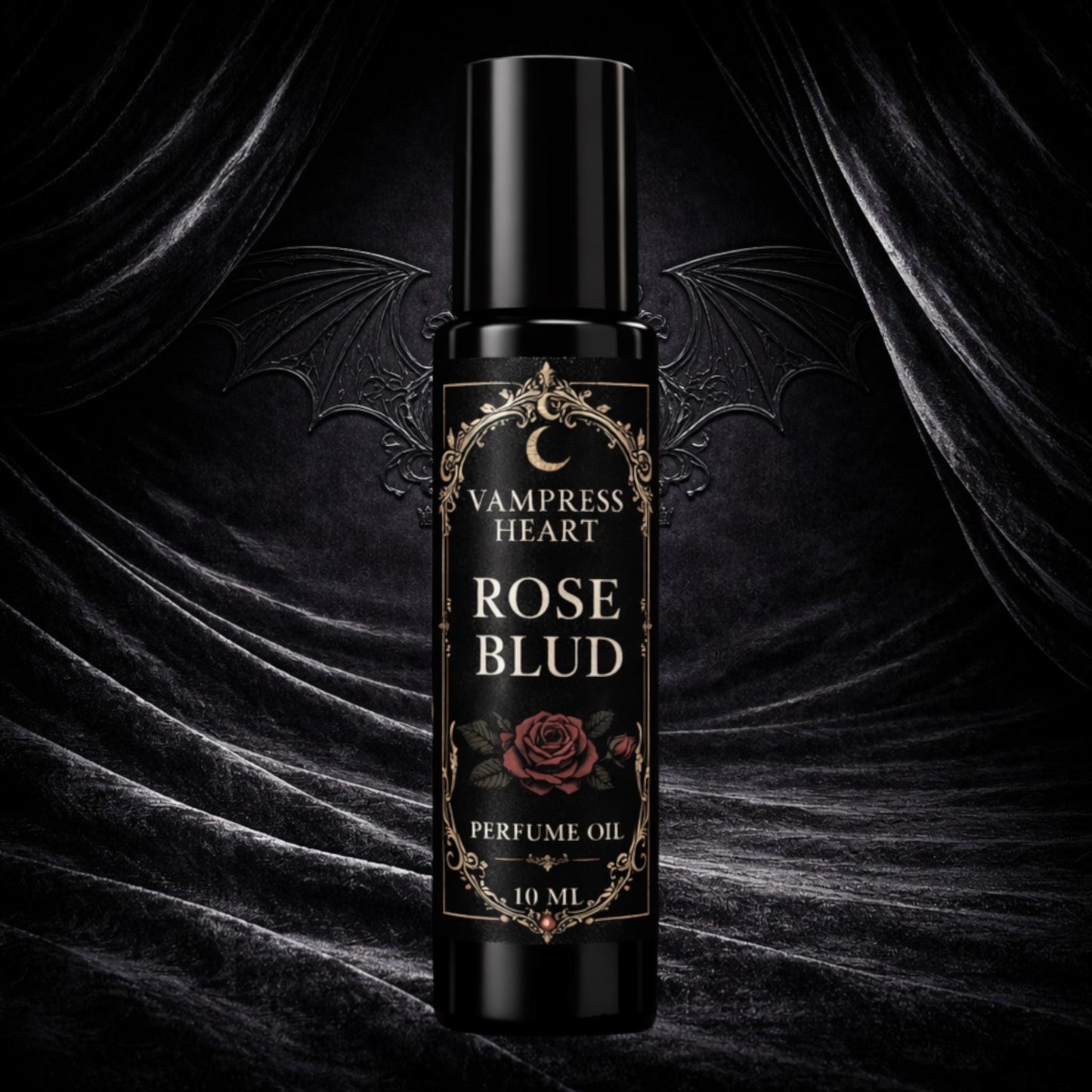 Rose Blud Extrait Perfume Oil Gothic Rose Dragon Blood Vampire Fragrance Unisex Vegan Long Lasting Rollerball