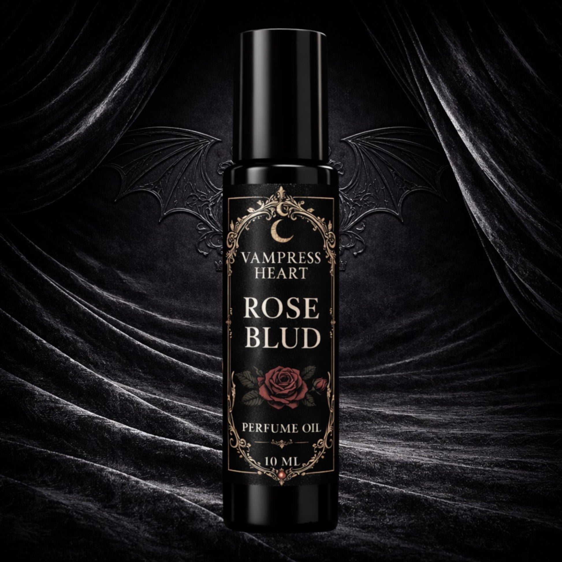 Rose Blud Extrait Perfume Oil Gothic Rose Dragon Blood Vampire Fragrance Unisex Vegan Long Lasting Rollerball