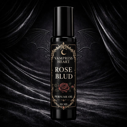 Rose Blud Extrait Perfume Oil Gothic Rose Dragon Blood Vampire Fragrance Unisex Vegan Long Lasting Rollerball