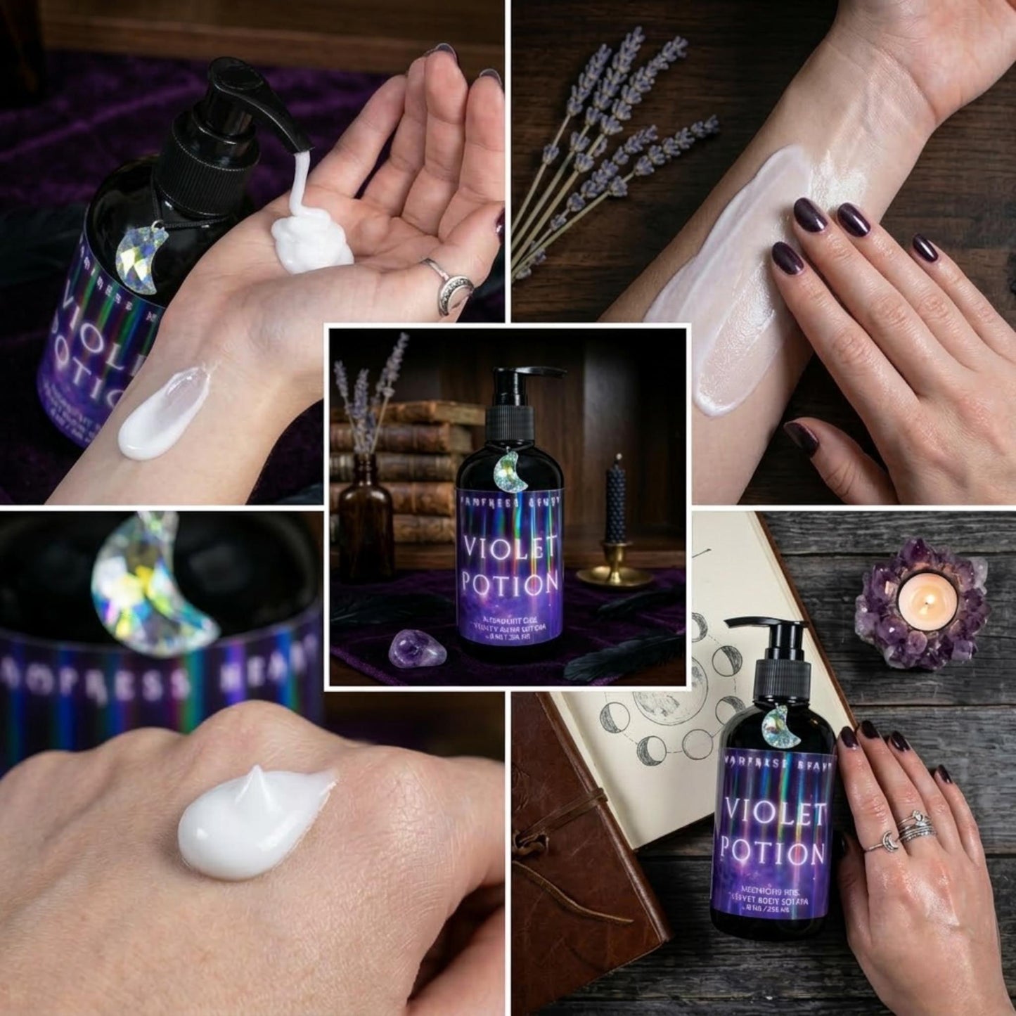 Blueberry Violet Body Lotion – Black Raspberry Vanilla Velvet Body Elixir – Gothic Witchy Skincare – Violet Perfume Lotion – Vampress Heart