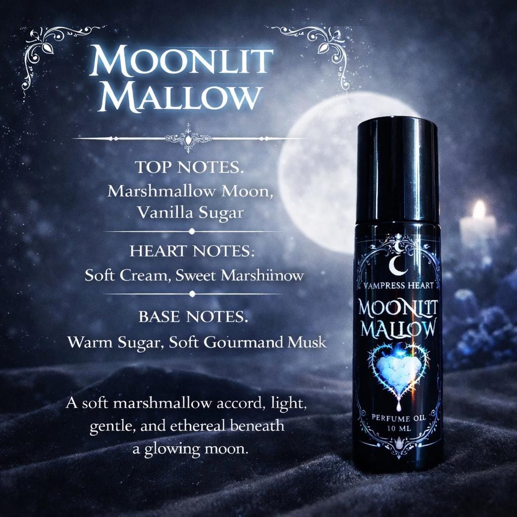 Moonlit Mallow – Marshmallow, Vanilla Sugar, Soft Cream – Perfume Oil Rollerball – Sweet Gourmand Fragrance
