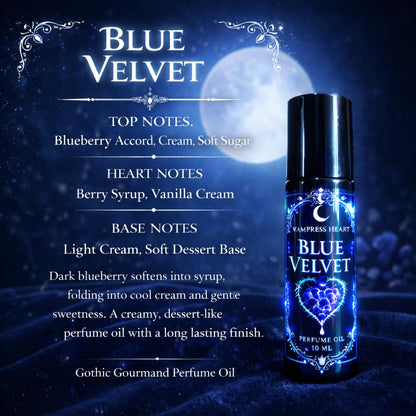 Blue Velvet – Blueberry Jam, Vanilla, Marshmallow Cream – Perfume Oil Rollerball – Sweet Gourmand Fragrance