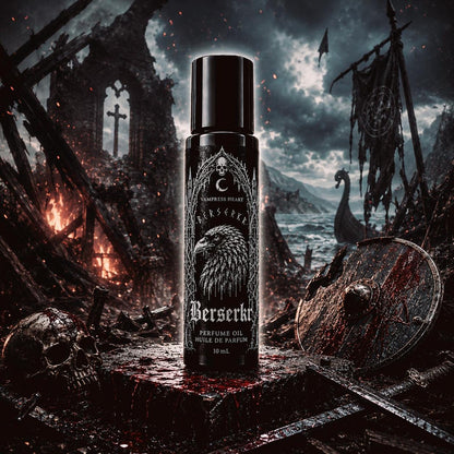 BERSERKR - Primal Ritual Viking Gothic Perfume Oil | Spikenard, Smoldering Resins, Weathered Fur, Metallic Iron, Dark Unisex