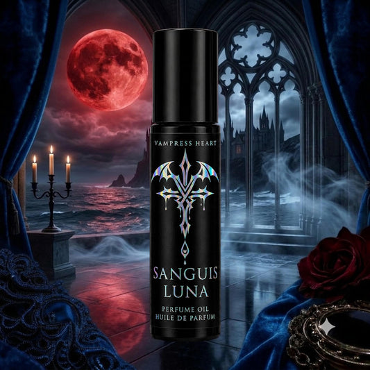 Sanguis Luna - Blood Moon Rollerball Perfume Oil - Sea Salt, Cold Stone & Blood Moon Accord - Gothic Vampire Perfume - Unisex Fragrance