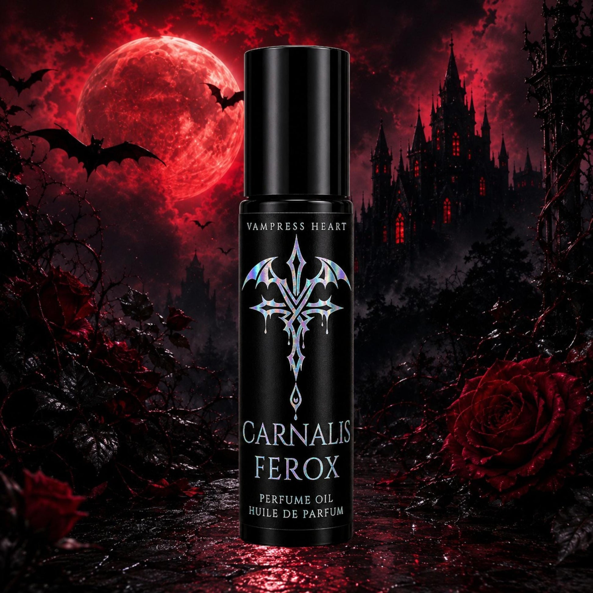 Carnalis Ferox – Savage Desire Rollerball Perfume Oil – Black Violet, Saffron & Dark Suede – Gothic Vampire Perfume – Unisex Fragrance