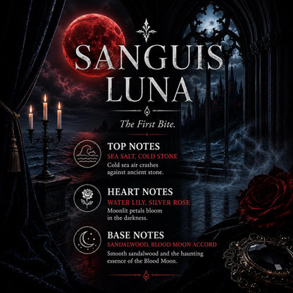 Sanguis Luna - Blood Moon Rollerball Perfume Oil - Sea Salt, Cold Stone & Blood Moon Accord - Gothic Vampire Perfume - Unisex Fragrance