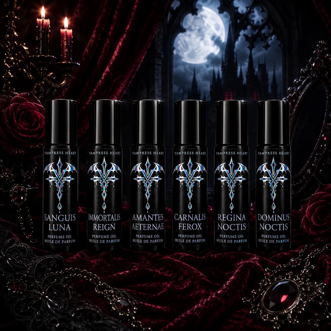 Amantes Aeternae - Eternal Lovers Rollerball Perfume Oil - Dark Vanilla, Velvet Rose & Skin Musk - Gothic Vampire Perfume - Unisex Fragrance