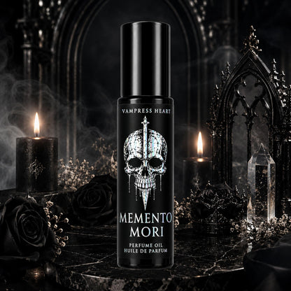 Memento Mori – Black Coffee, Candlelight, Dark Chocolate & Spiced Rum – Perfume Oil Rollerball – Dark Gourmand Perfume